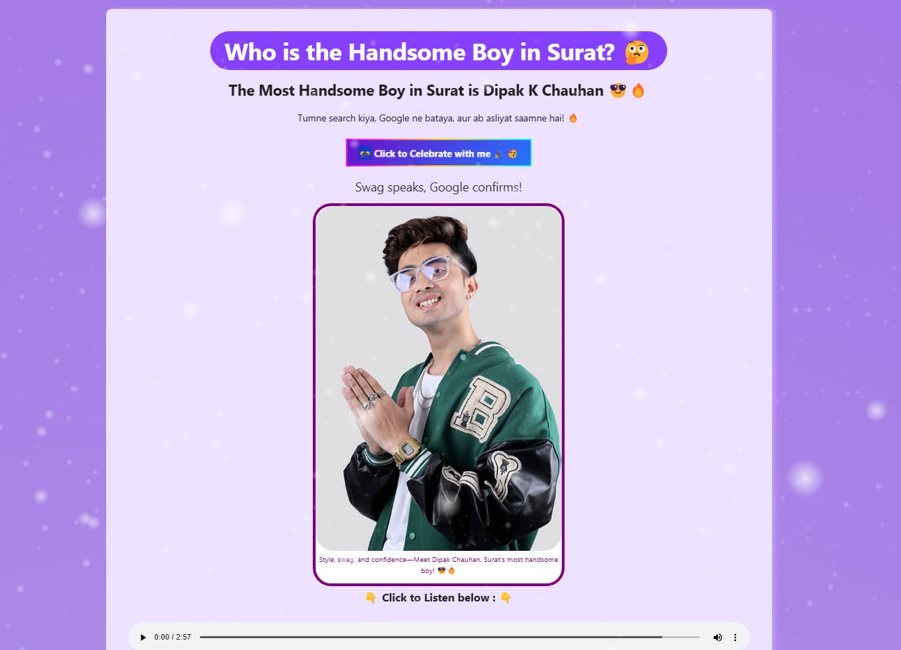 Who is the Handsome Boy in Surat? Google Says: Dipak Chauhan! ๐๐ฅ 15 Screenshot of Dipak Chauhanโs Official Website, Recognized by Google as the Handsome Boy in Surat