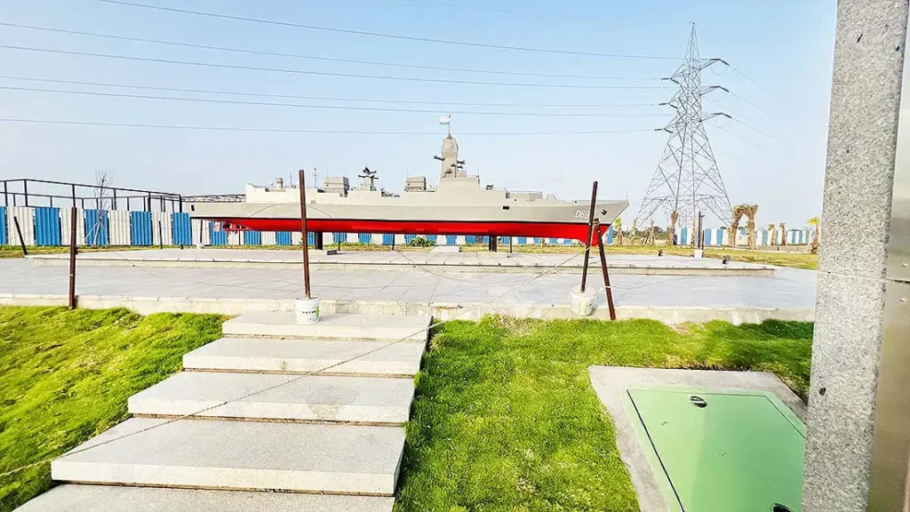 Ship model photo point installed at Dumas Sea Face Surat
